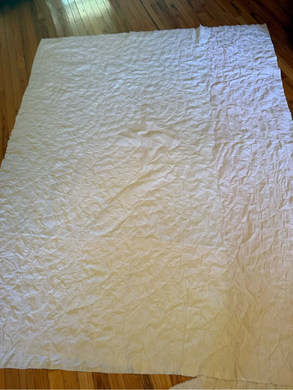 Vintage 67x86 Cottage Core Handmade Blue Floral with Pink Dogwood Center Quilt